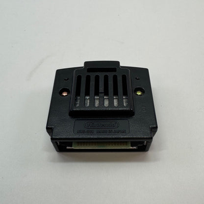 Untested Nintendo 64 Jumper Pak (NUS-008)+TremorPakPlus/Memory Card (P-385/P-302) Black/Gray