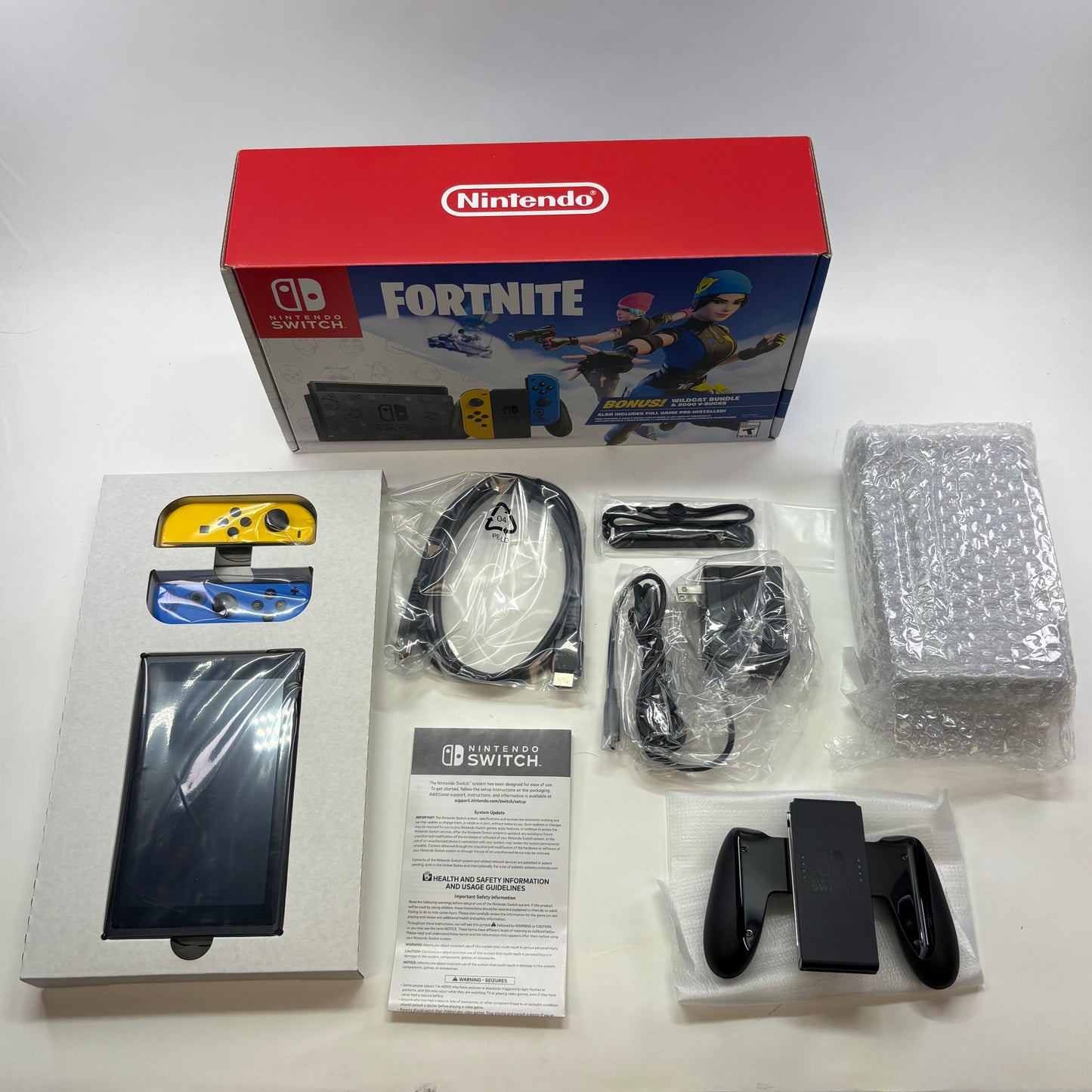 Nintendo Switch v1 Console Gaming System HAC-001 Fortnite Wildcat Edition