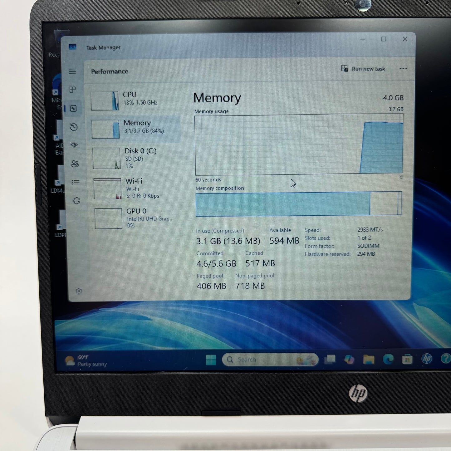 HP Laptop 14-DQ3000DX 14" Celeron N4500 1.1GHz 4GB RAM 64GB SSD