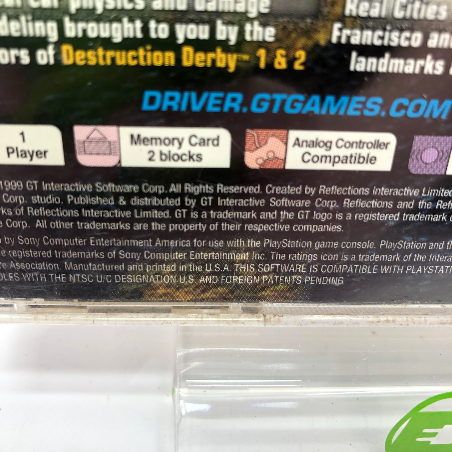 Driver (Sony PlayStation 1 PS1, 1999) CIB w/ Registration Card
