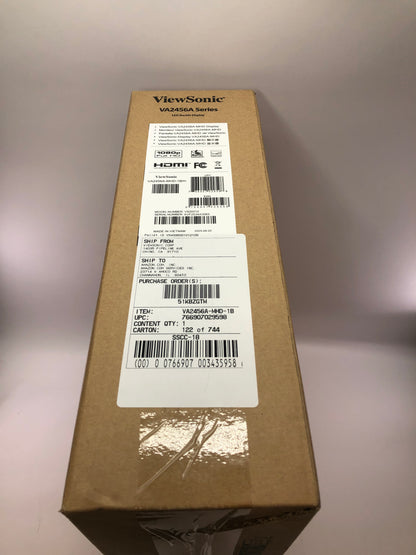 New ViewSonic 24" VA2456A-MHD-1B IPS LED 120Hz Frameless Monitor