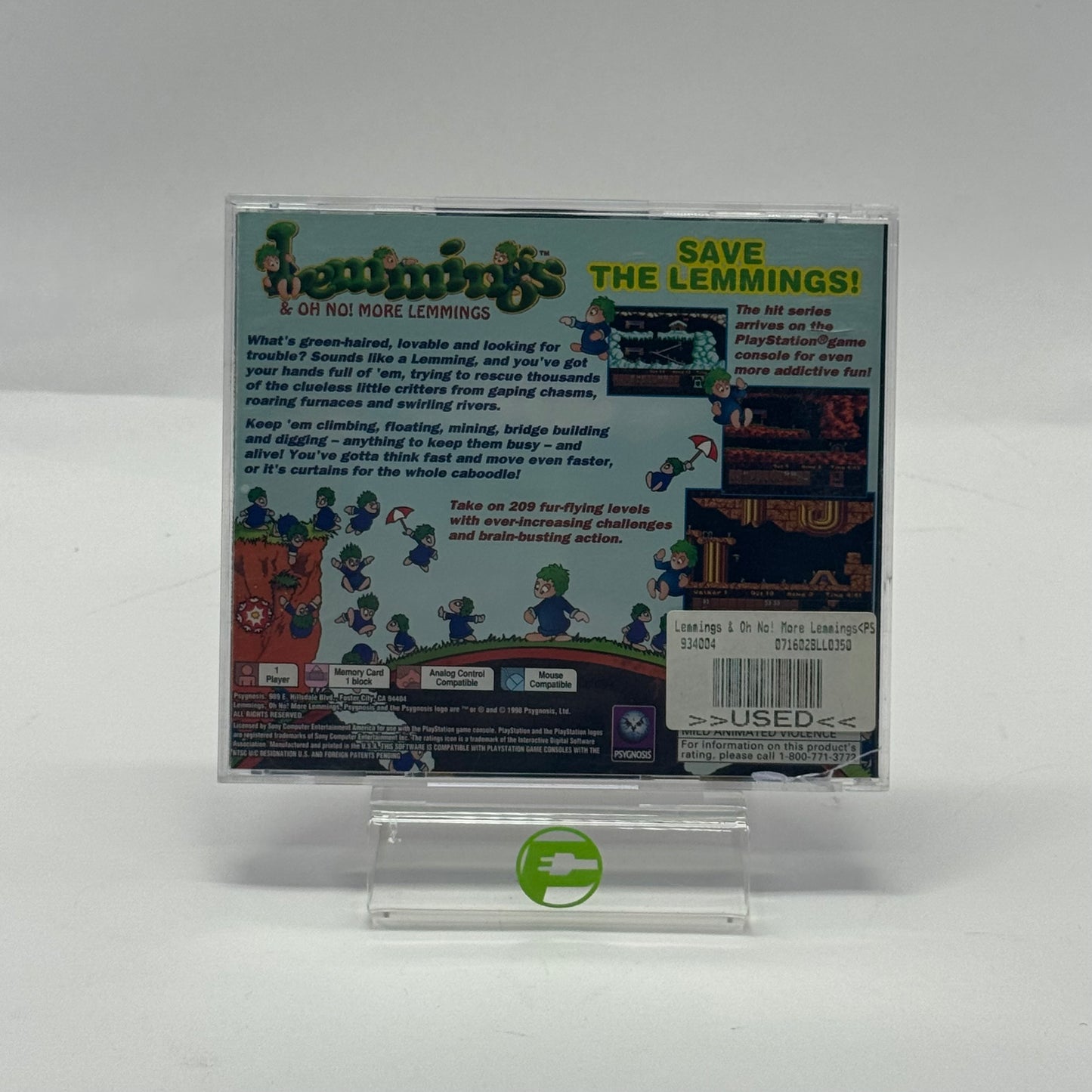 Lemmings and Oh No More Lemmings (Sony PlayStation 1 PS1, 1997)