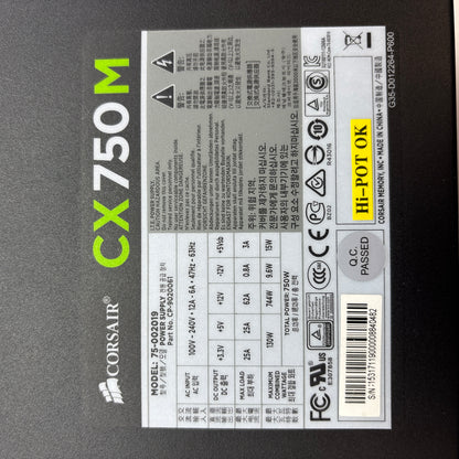 Corsair CX750M CP-9020061 80 Plus Bronze 750W Semi Modular Power Supply