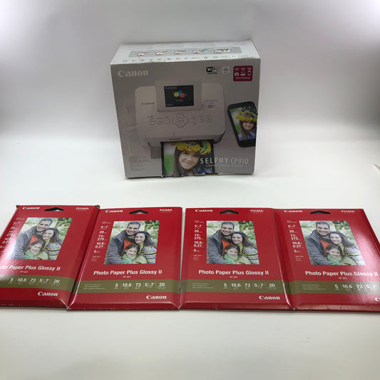 Canon Selphy cp910 Compact Photo Printer w Photo Paper, No Power Cord READ