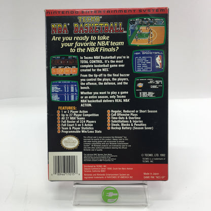 Tecmo NBA Basketball (Nintendo NES, 1992) Tested Original Box w Manual