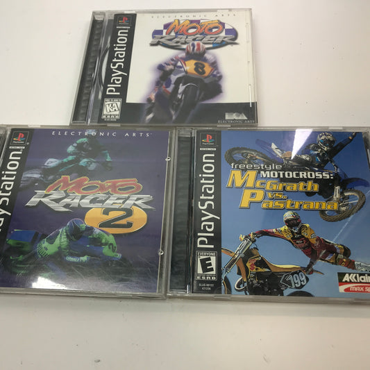 Lot of 3 Sony PlayStation 1 PS1 Games [MotoRacer and Freestyle Motocross]
