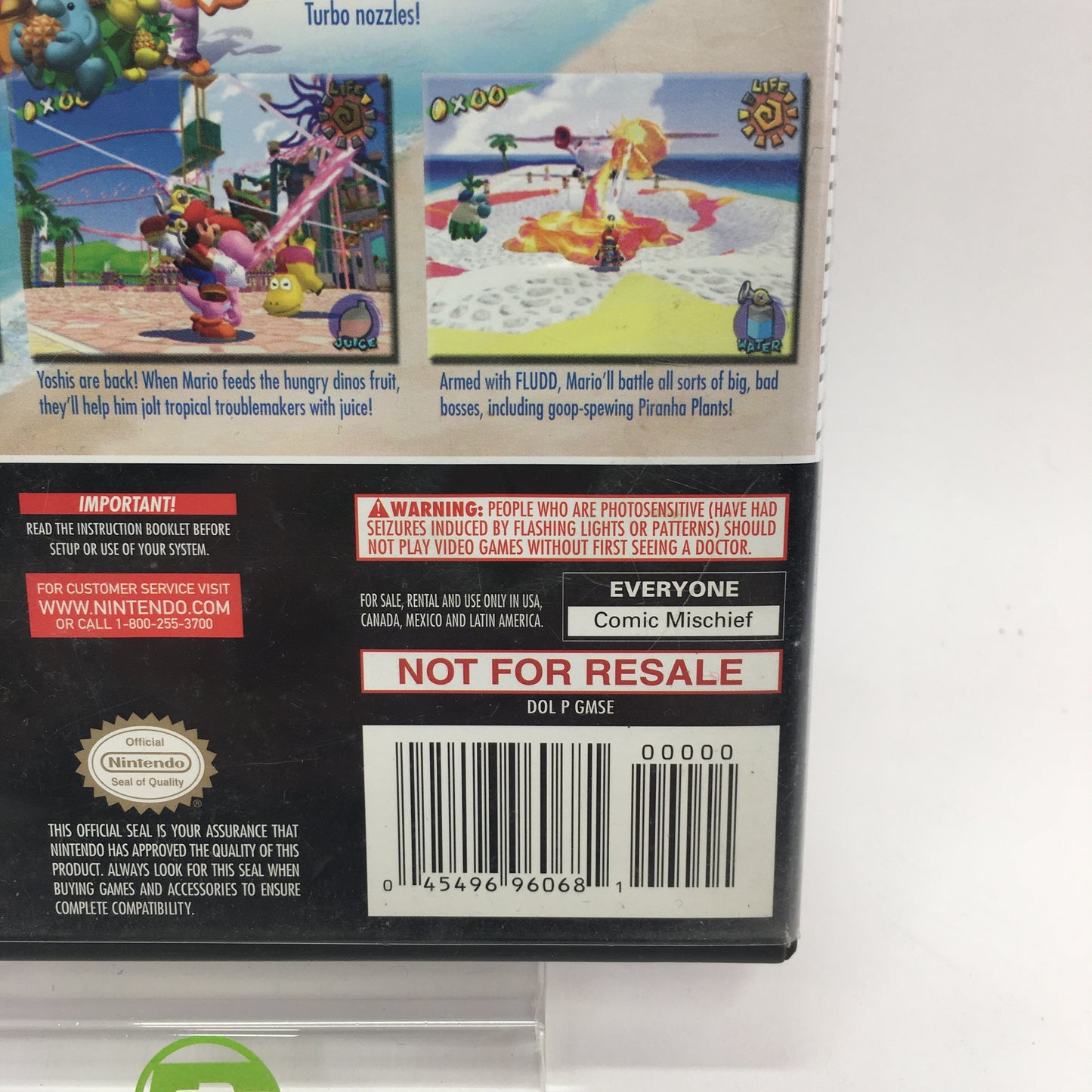 Super Mario Sunshine (Nintendo GameCube, 2002) No Manual Original Case Tested
