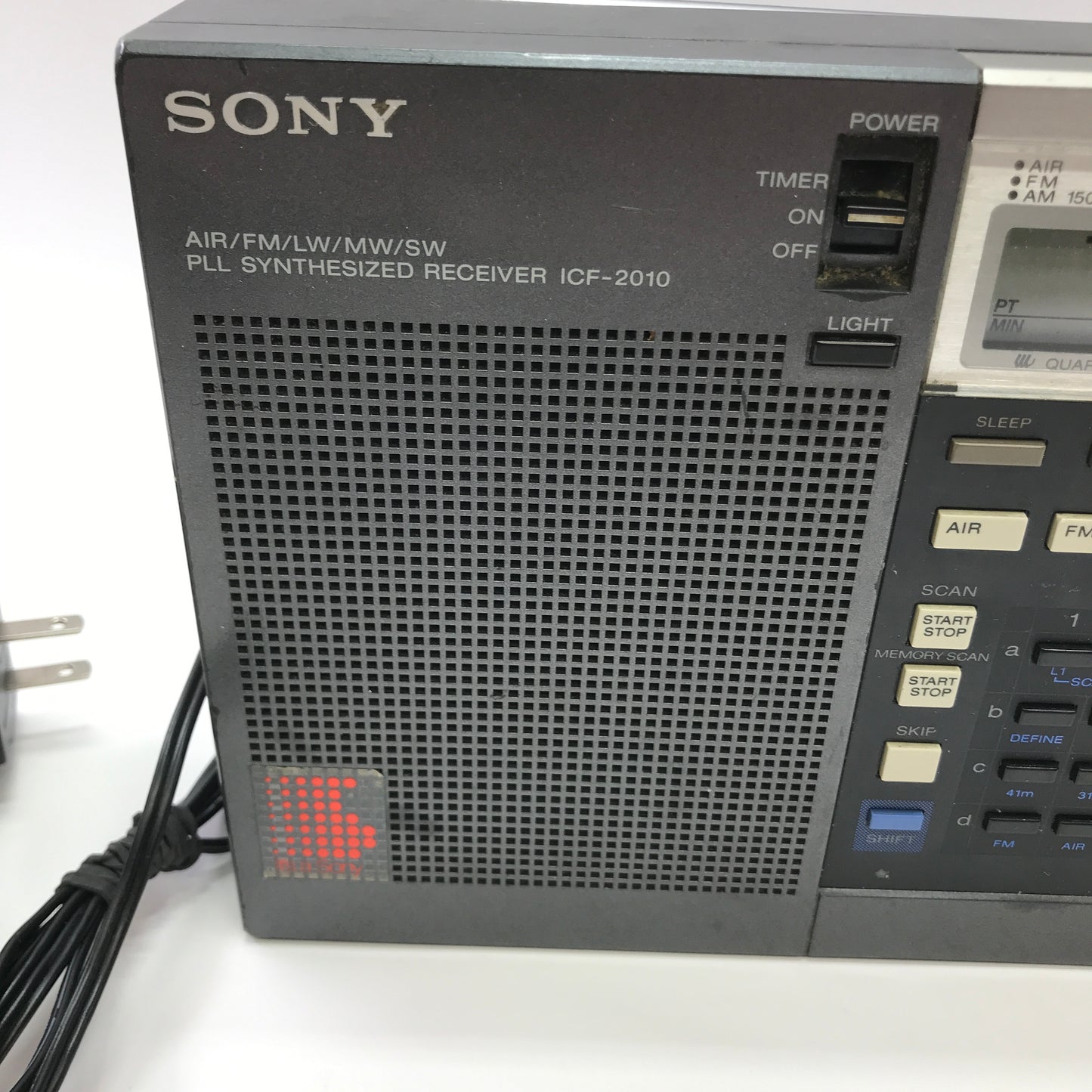 Broken Sony ICF-2010 Shortwave Radio Synthesized Receiver Wont Power, Parts Only