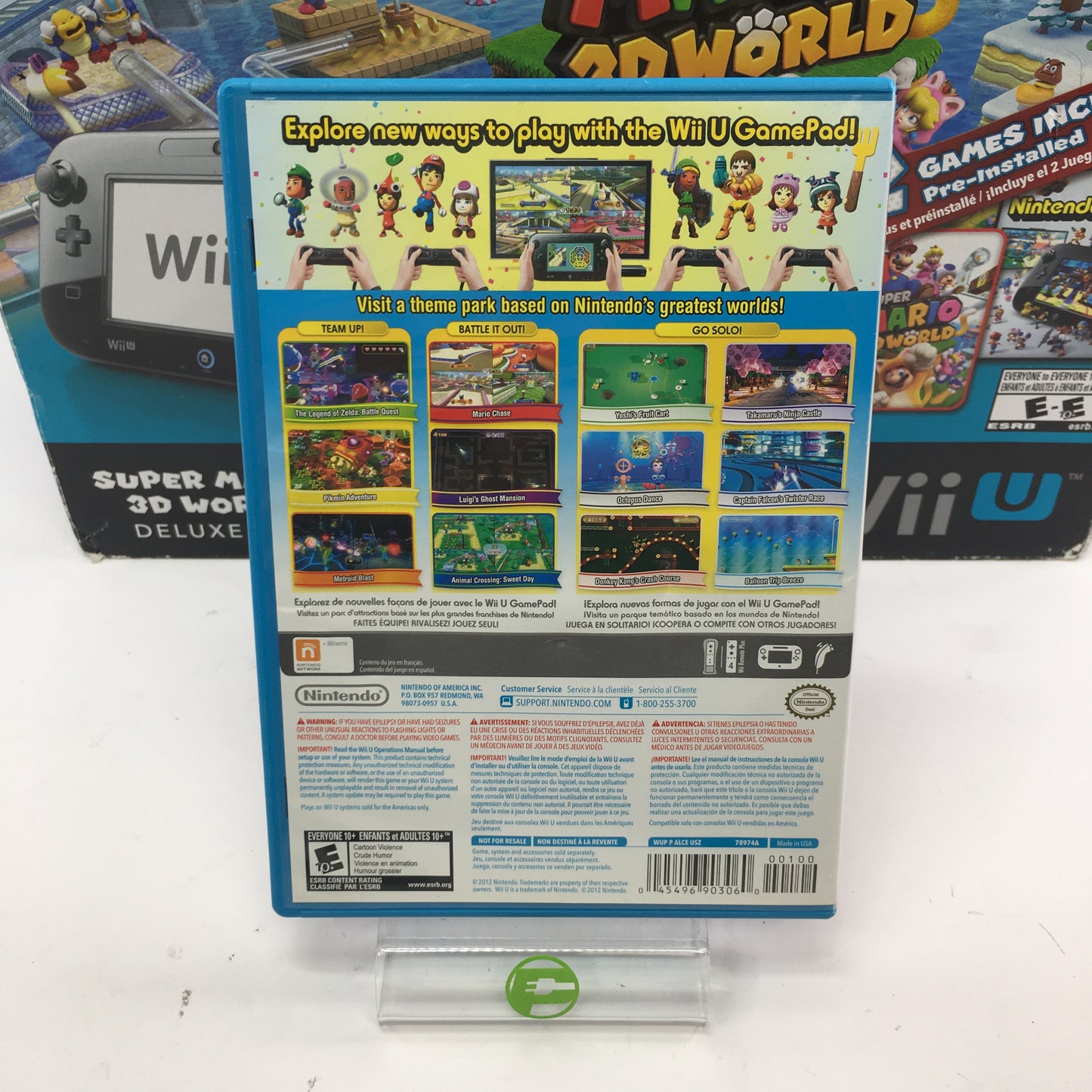 Nintendo Wii U Video Game Console Black CIB Tested and Working w Both Games