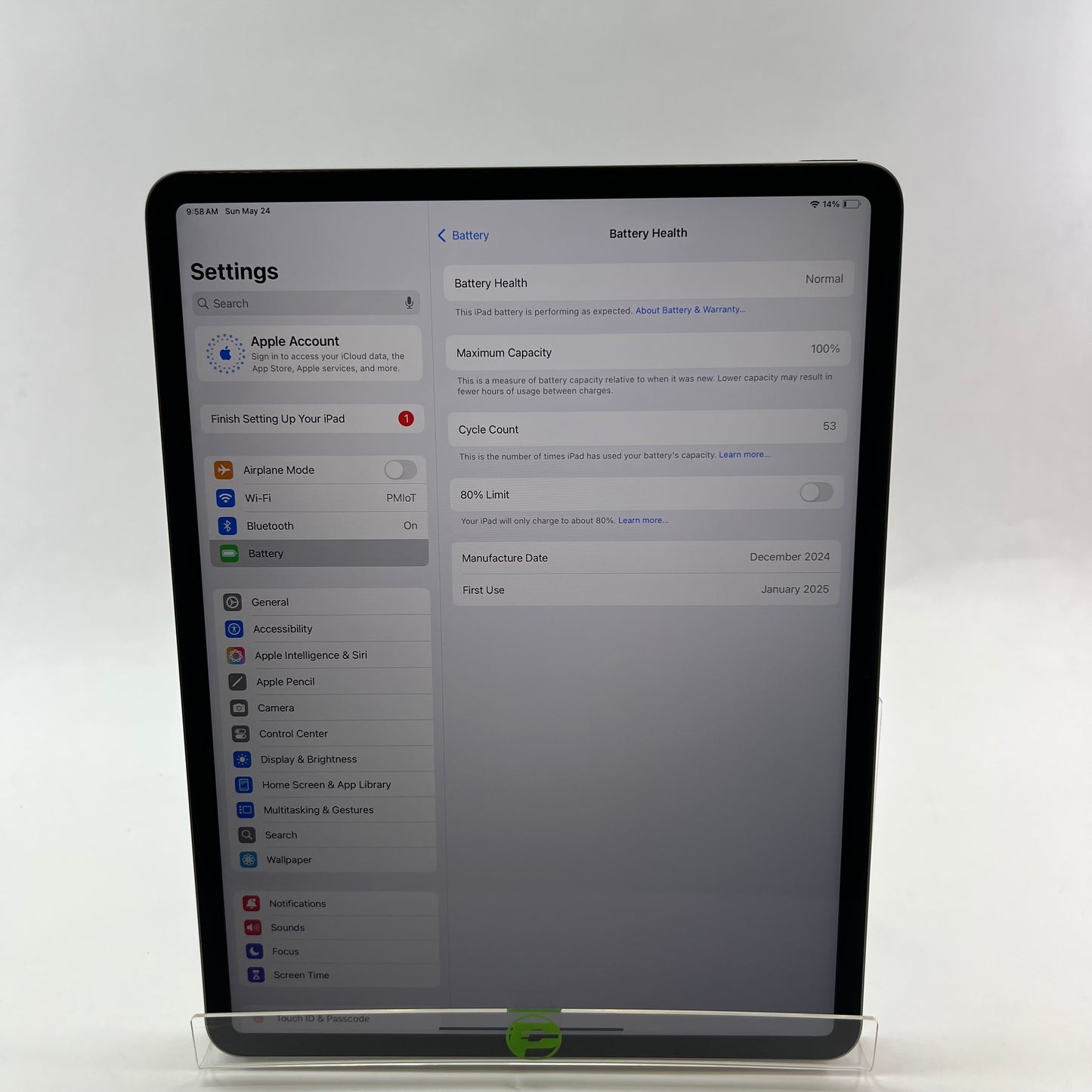 WiFi Only Apple iPad Air 13" M2 256GB Space Gray MV2D3LL/A