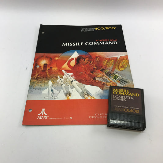 Missile Command (Atari 400, 1980) Cartridge and Manual Only