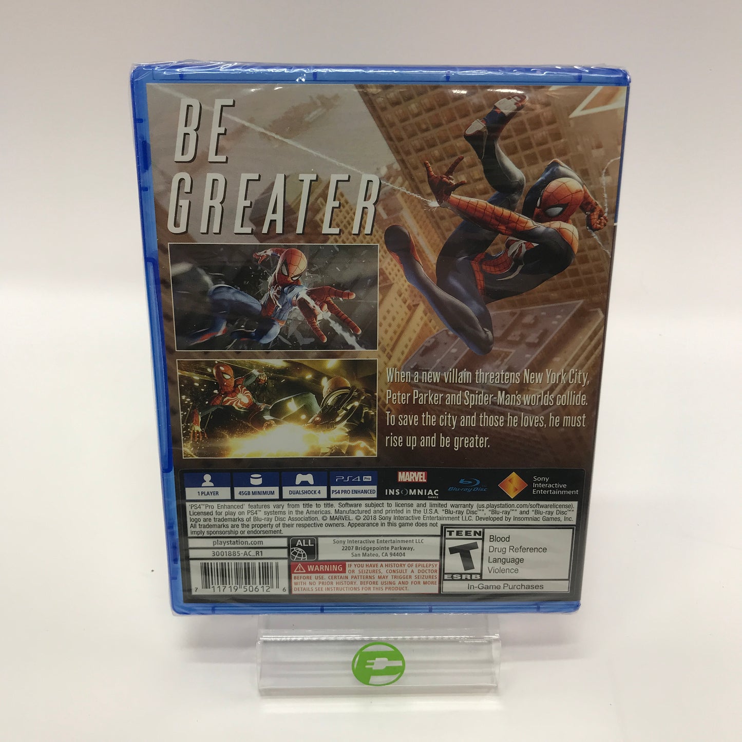New Marvel Spiderman (Sony PlayStation 4 PS4, 2018) Factory Sealed