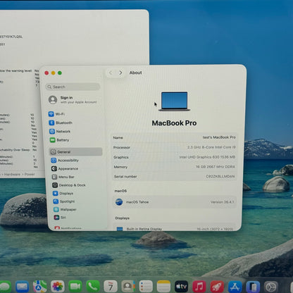 2019 Apple MacBook Pro 16" i9 2.3GHz 16GB RAM 1TB HDD Silver A2141