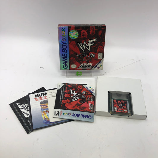 WWF Attitude (Nintendo GameBoy Color, 1999) Complete in Box w Inserts, CIB