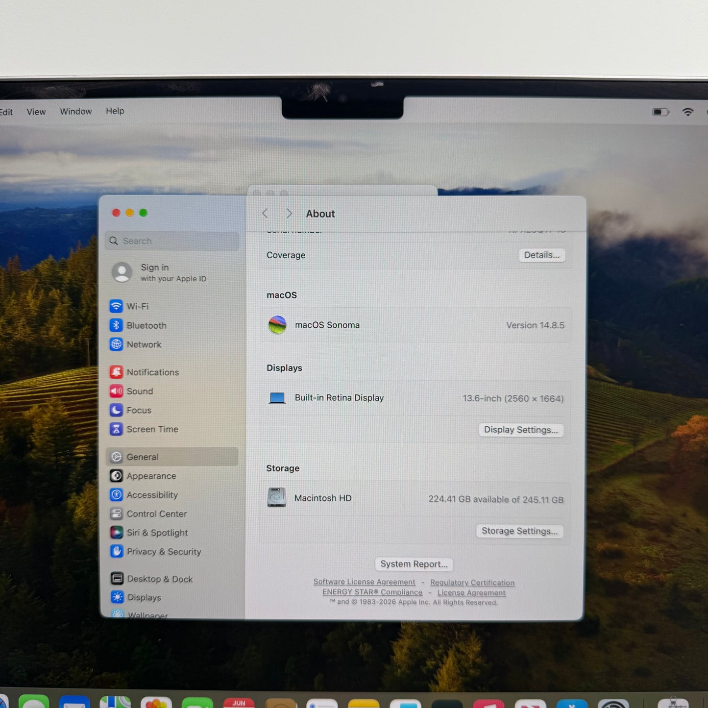 2024 Apple MacBook Air 13.6" M3 8C GPU 4.0GHz 8GB RAM 256GB SSD A3113