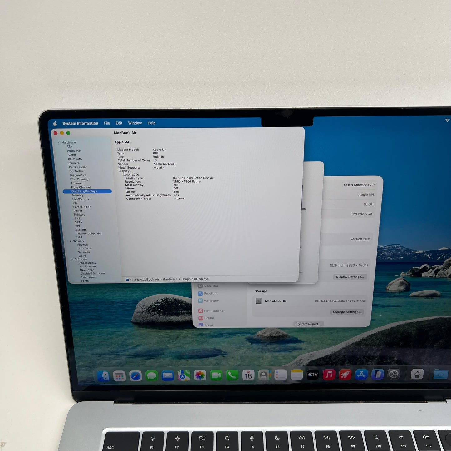 2025 Apple MacBook Air 15" M4 10C GPU 4.5GHz 16GB RAM 256GB SSD A3241