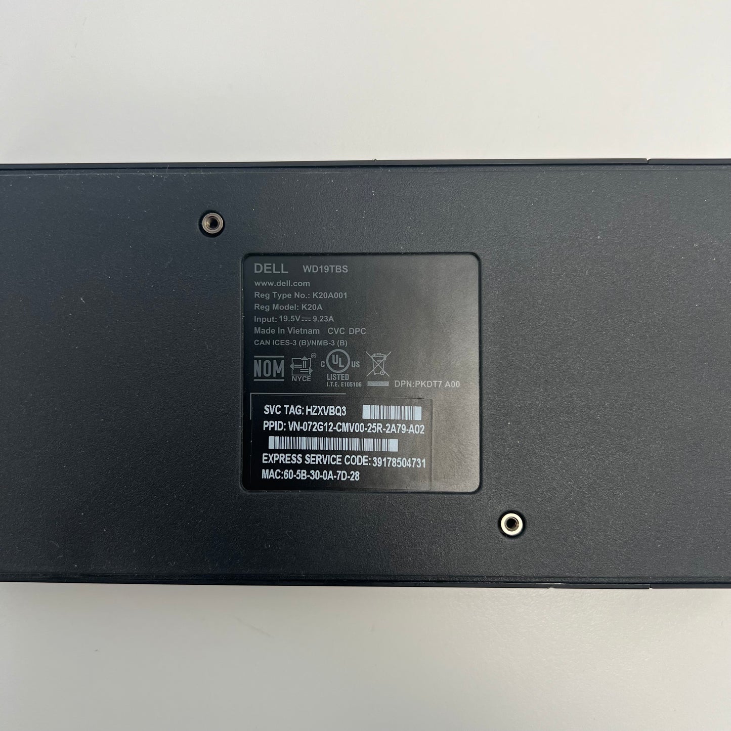 Dell WD19TBS K20A