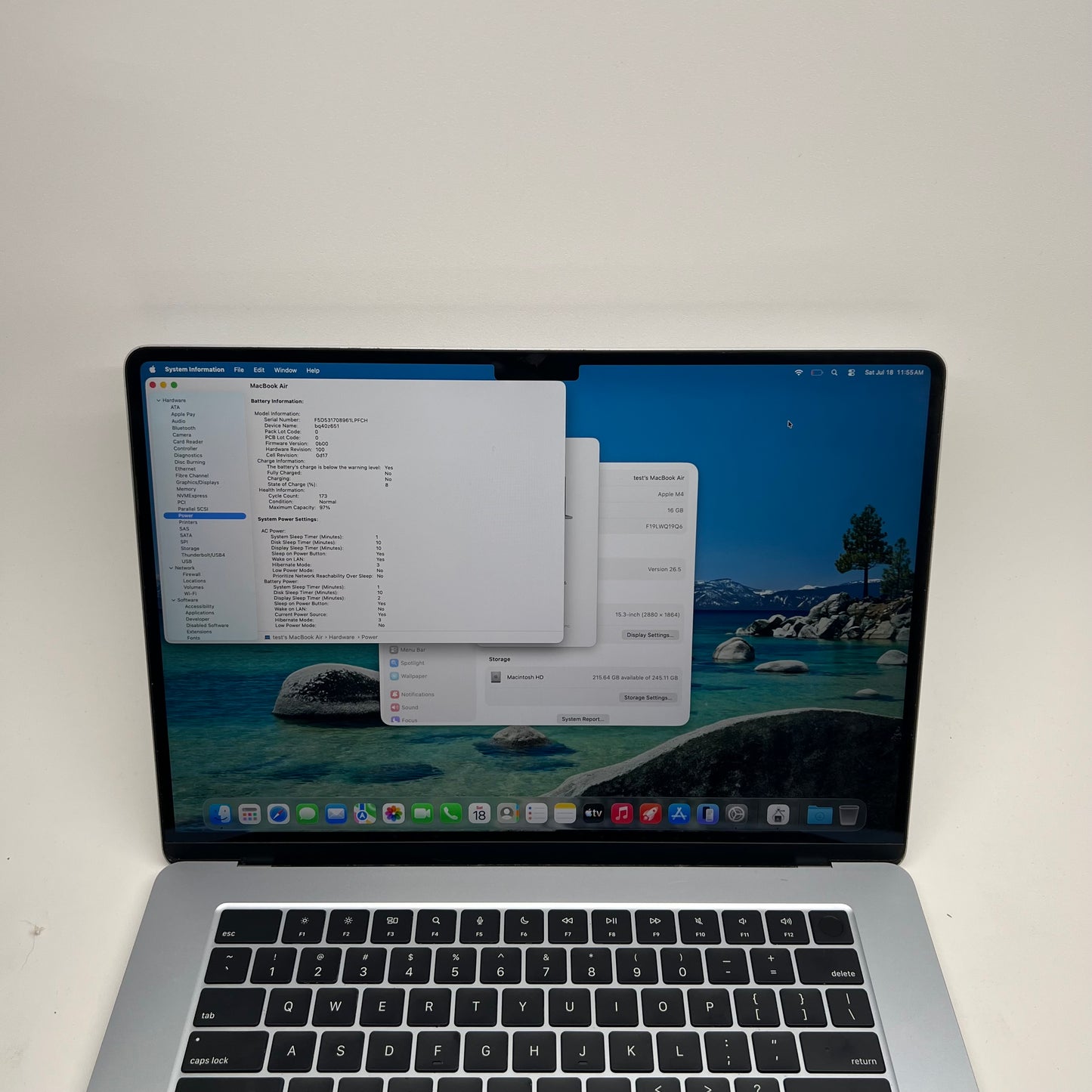 2025 Apple MacBook Air 15" M4 10C GPU 4.5GHz 16GB RAM 256GB SSD A3241