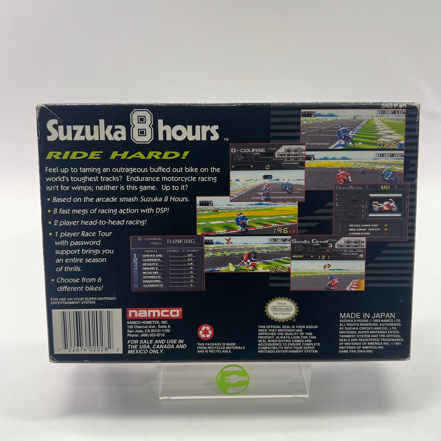 Suzuka 8 Hours (Super Nintendo SNES, 1994) Complete In Box CIB