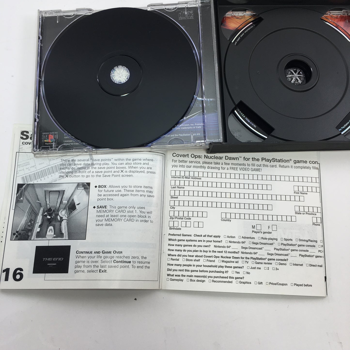 Covert Ops Nuclear Dawn (Sony PlayStation 1 PS1, 2000) CIB w Registration Card