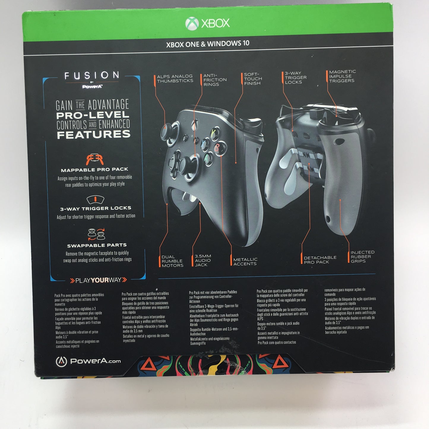 Microsoft Fusion by PowerA Black w Original Box and All Replaceable Parts