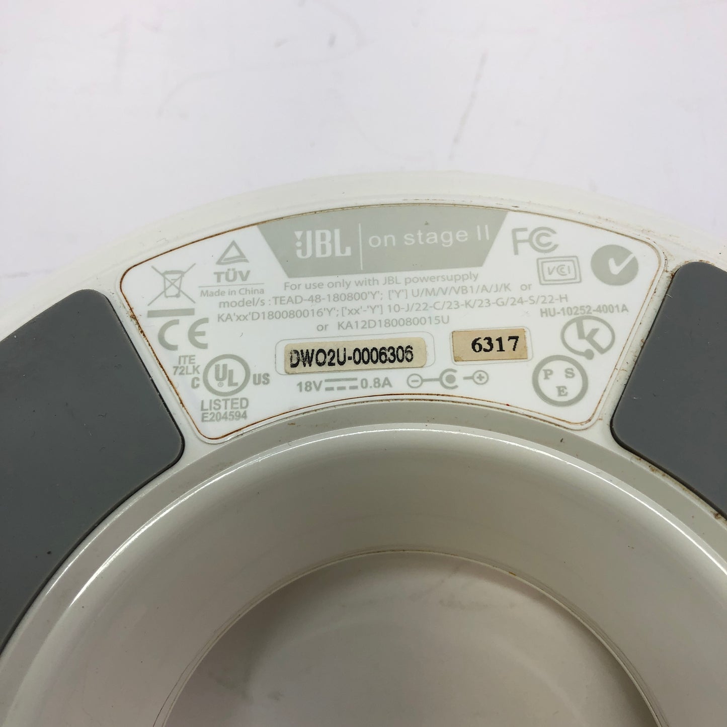 JBL On-Stage II Portable Party Speaker White 6317 w Remote and Remote Manual