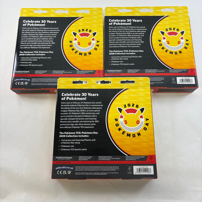 Lot of 3 - New Pokémon TCG Pokemon Day 2026 Anniversary Box