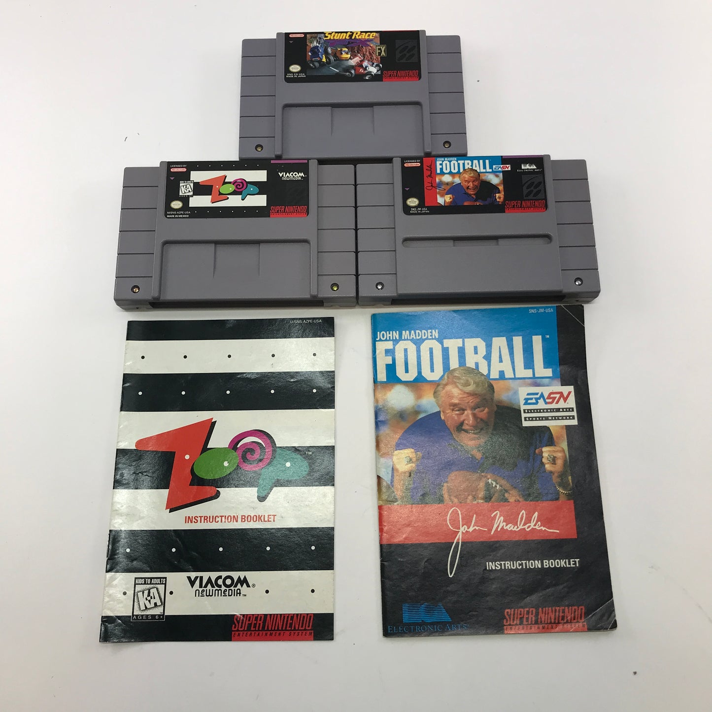 Lot of 3 Super Nintendo SNES Games Tested Works