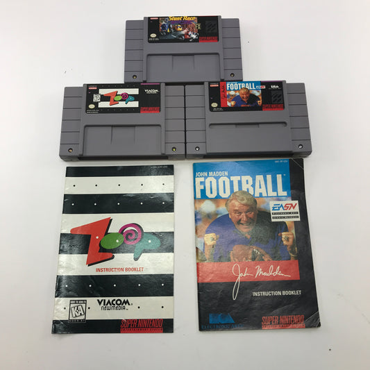 Lot of 3 Super Nintendo SNES Games Tested Works