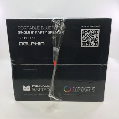 New Dolphin Bocina 8" Rechargeable Party Speaker Black SP-880RBT