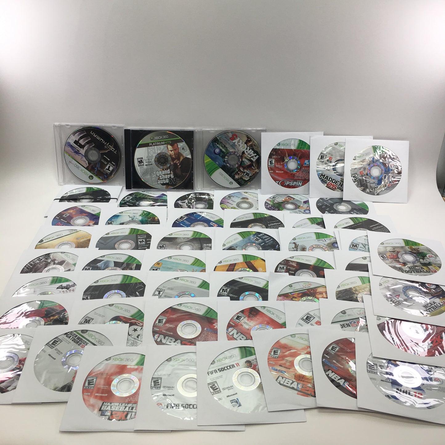 Lot of 53 Loose Disc Microsoft Xbox 360 Games [Call of Duty, Doom3 and More]