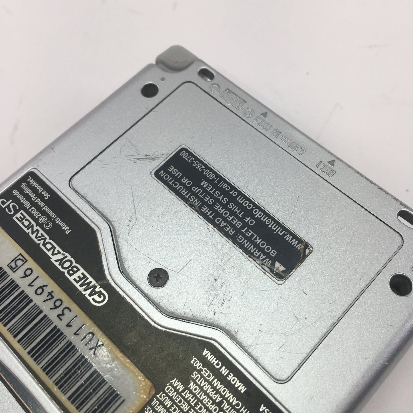 Nintendo Game Boy Advance SP Handheld AGS-001 Silver, Tested, w/ OEM Charger