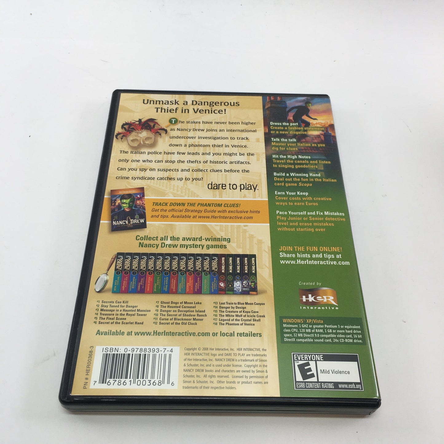 Lot of 7 Nancy Drew Mystery Games [#8, 11, 14-16, 18, 23 and Secrets Can Kill]