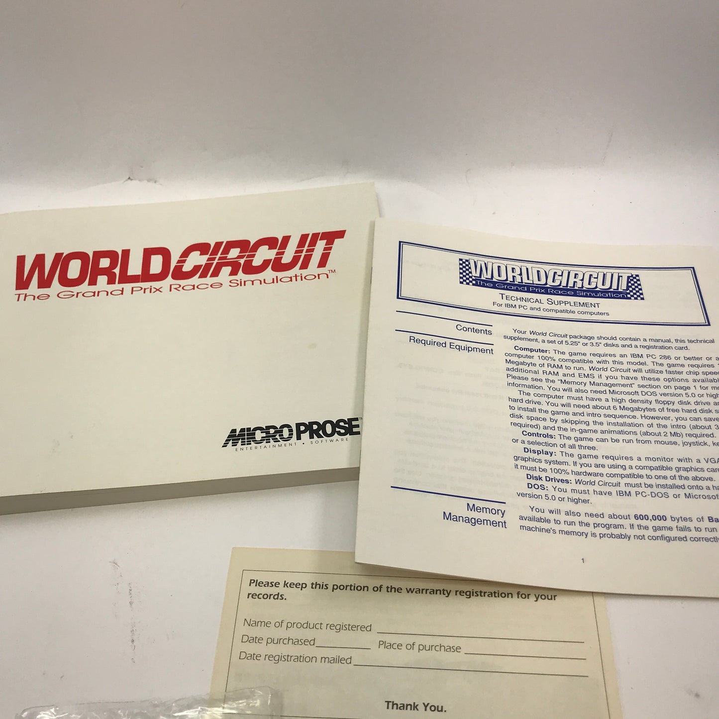 WorldCircuit The Grand Prix Race Simulation (PC, 1992) CIB