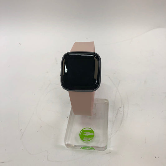 Fit Bit Versa Fitness Watch FB507 w Pink Watch Band Aluminum Body