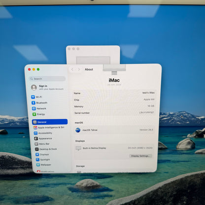 2024 Apple iMac 24" M4 10 Core 4.5GHz 16GB RAM 256GB SSD Silver A3137