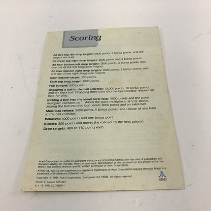 David's Midnight Magic (Atari 400, 1986) Manual and Cartridge Only