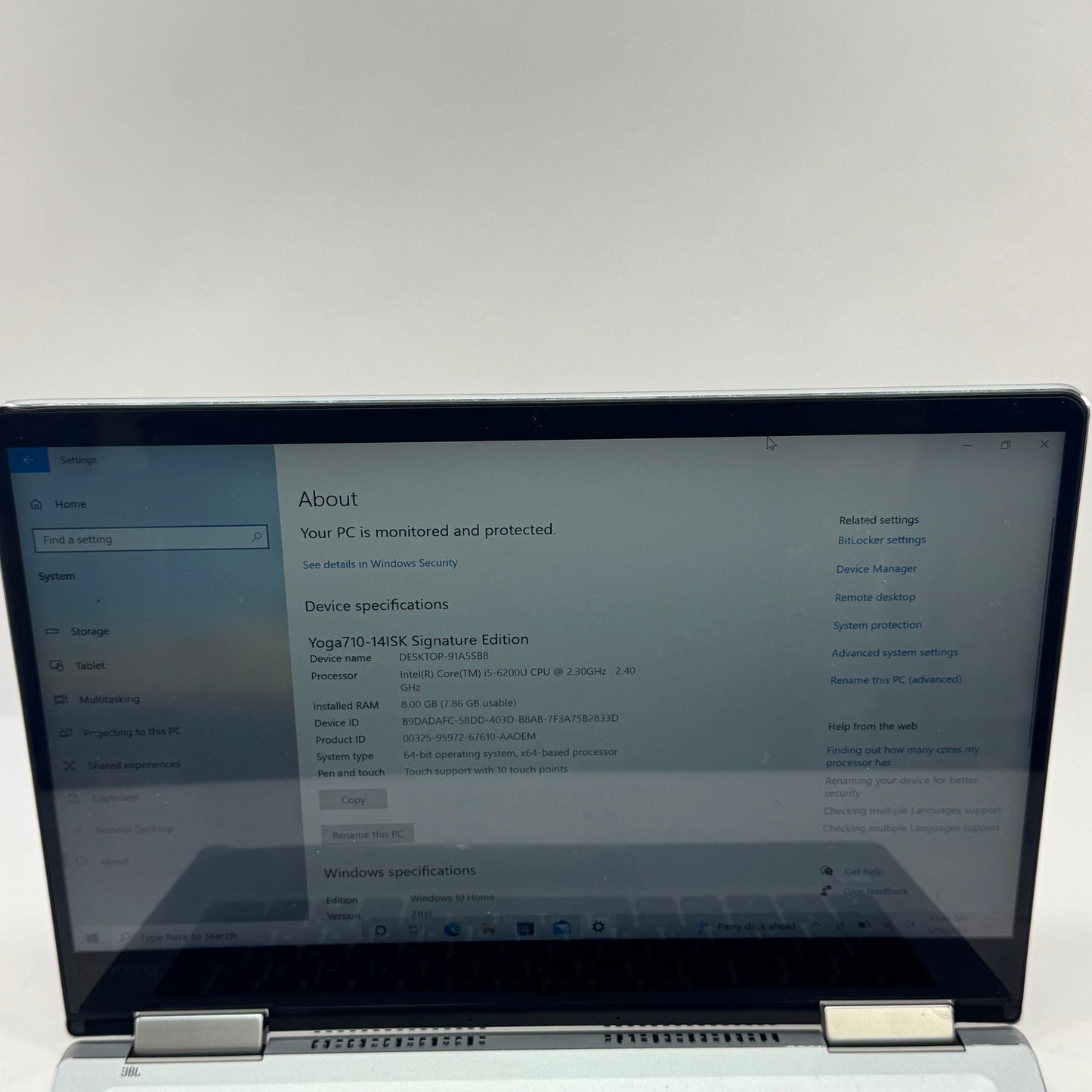 Lenovo Yoga 710 80TY 14" i5-6200U 2.4GHz 8GB RAM 240GB SSD