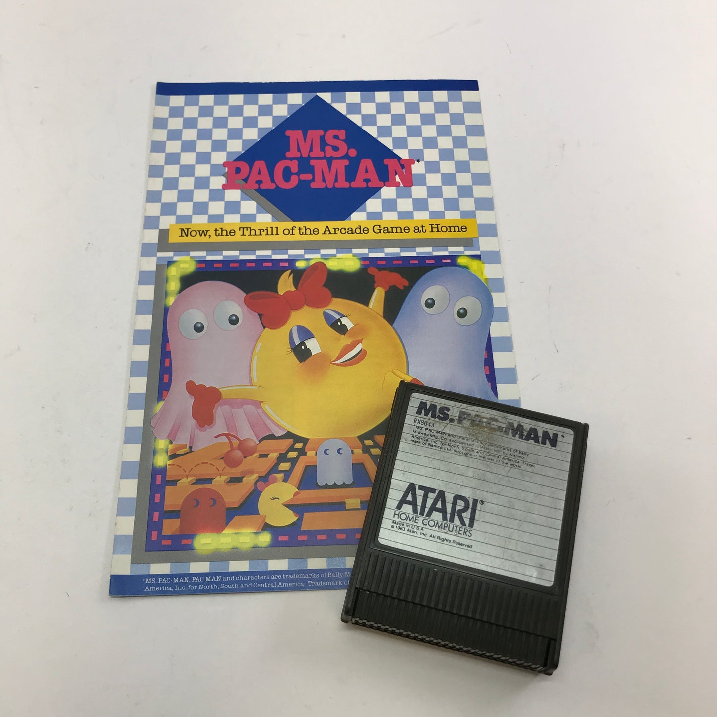 Ms. Pac-Man (Atari 400, 1982) Cartridge and Manual Only