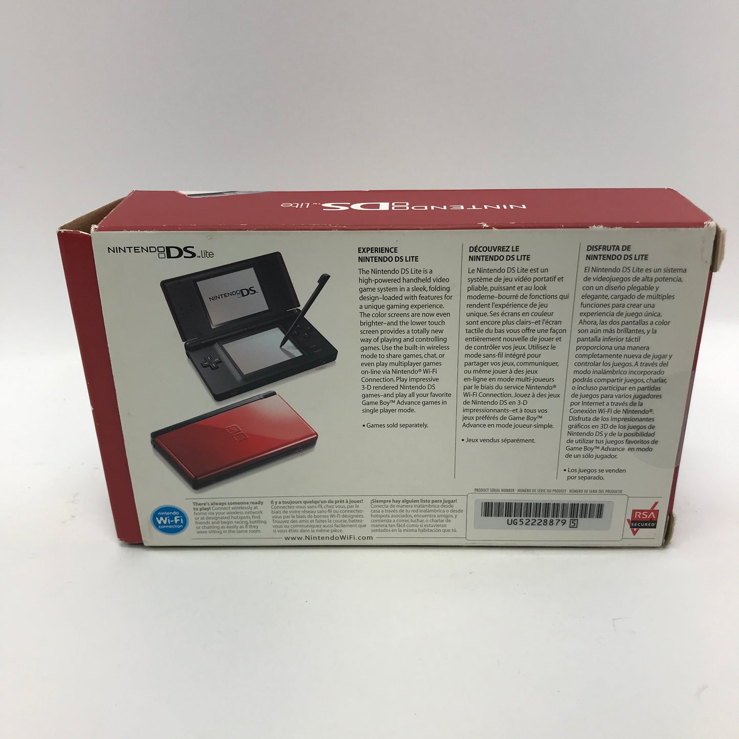 Nintendo DS Lite Handheld Game Console Only USG-001 Red w Original Box