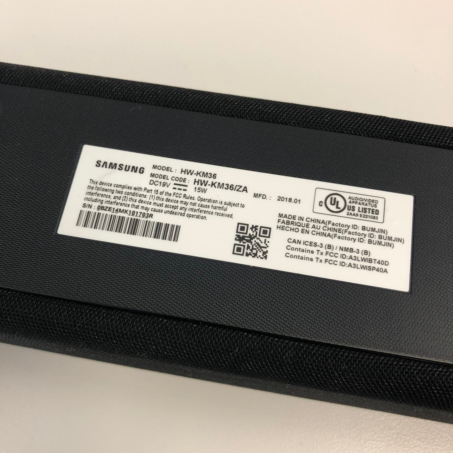Samsung Sound Bar/Subwoofer Wireless Soundbar System Black (HW-KM36)