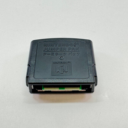 Untested Nintendo 64 Jumper Pak (NUS-008)+TremorPakPlus/Memory Card (P-385/P-302) Black/Gray