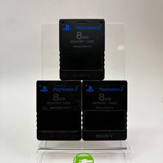 3 Sony PlayStation 2 PS2 Memory Cards  Black SCPH-10020