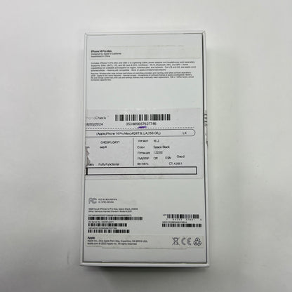 Verizon Apple iPhone 14 Pro Max 256GB Space Black MQ8T3LL/A