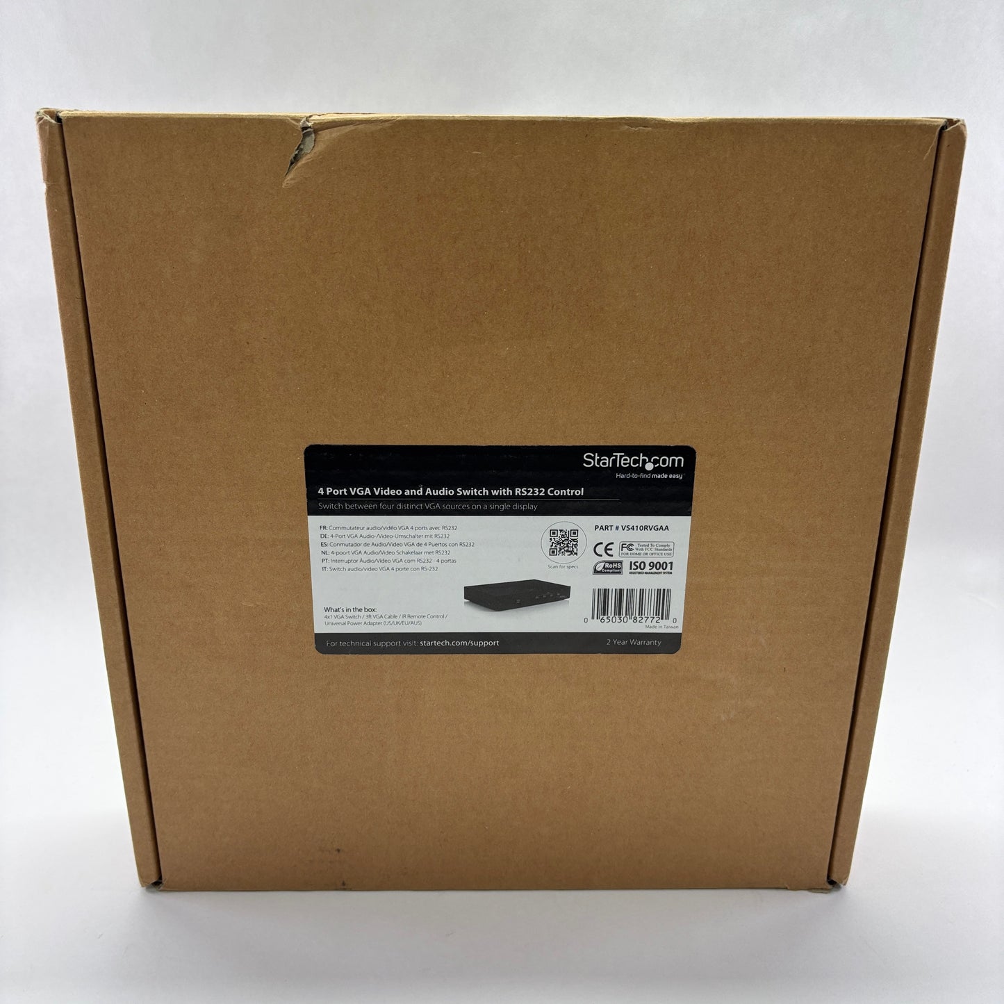 Open box StarTech.com 4 Port VGA Video and Audio Switch w Control RS232