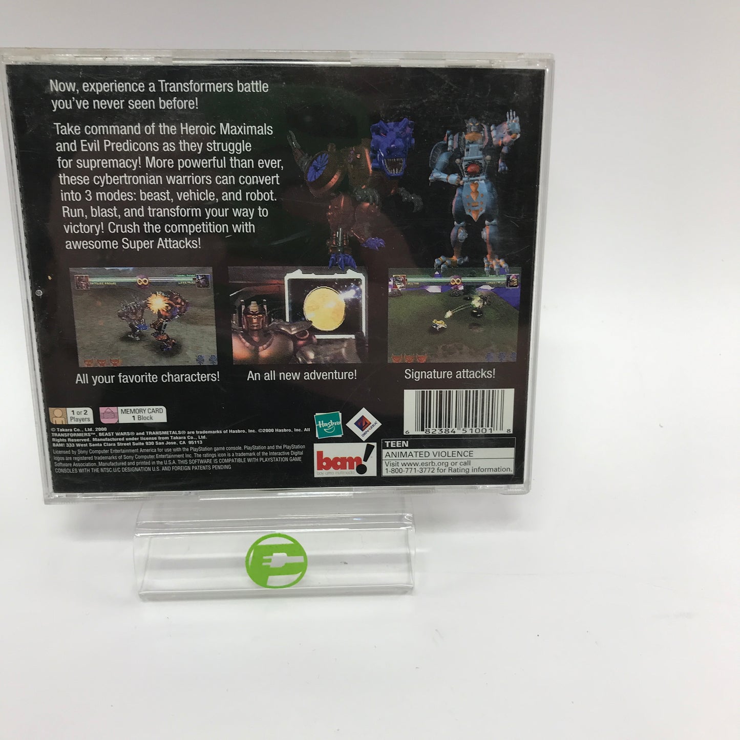 Transformers Beast Wars Transmetals (Sony PlayStation 1 PS1, 2000) CIB