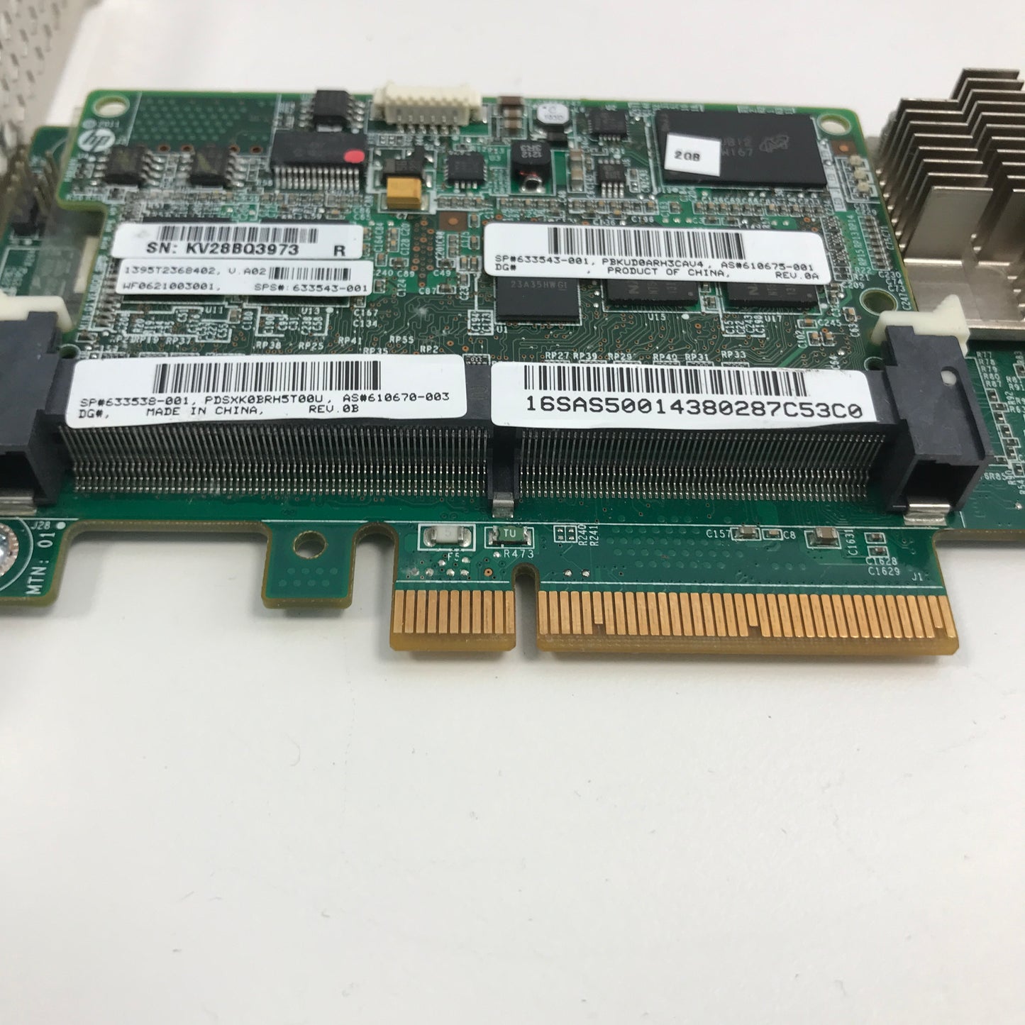 HP Smart Array P420 6Gb/s PCIe x8 SAS Raid Controller W/1GB FBWC P/N: 633538-001