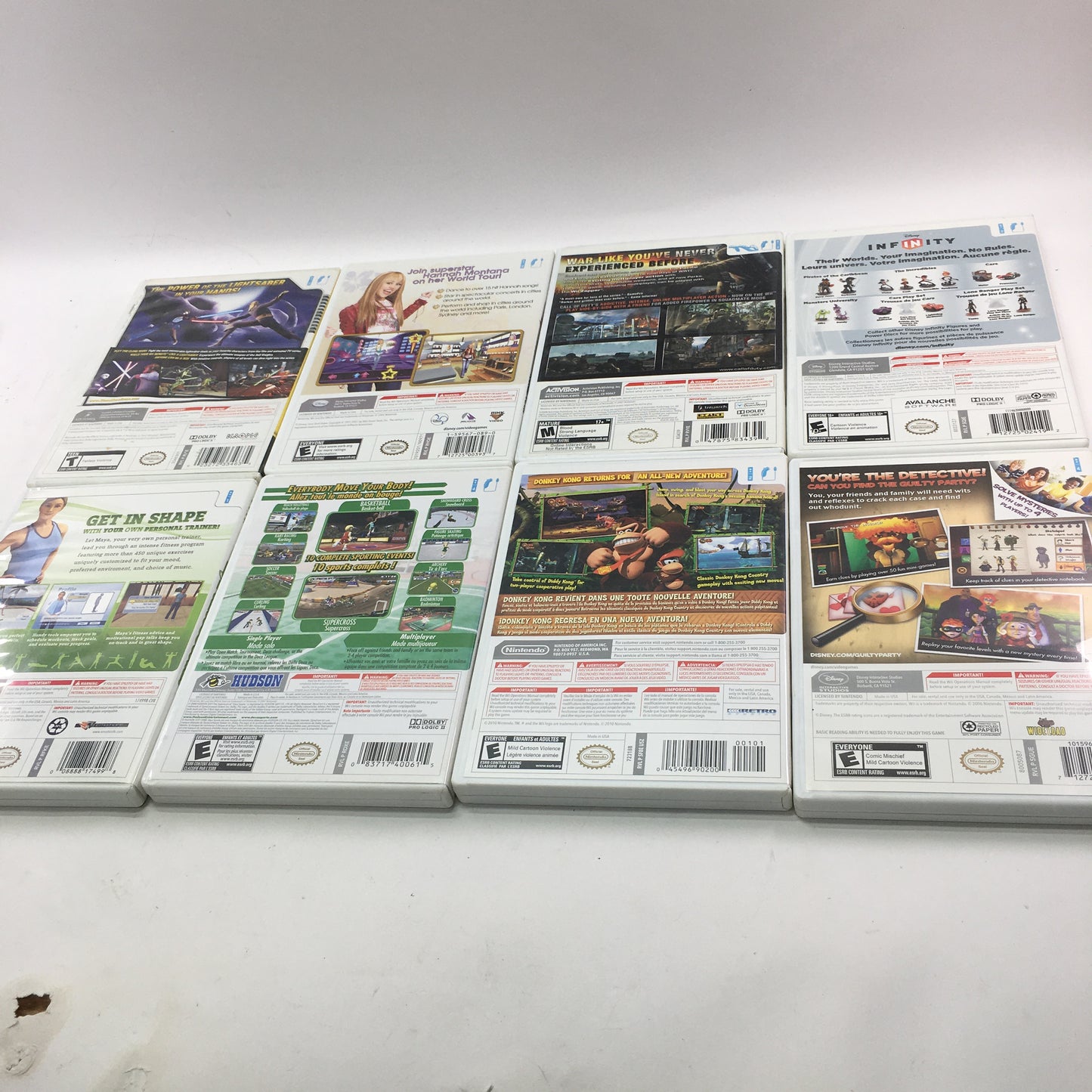 Lot of 55 Nintendo Wii Games [Mario Power Tennis, Donkey Kong, Just Dance, More]