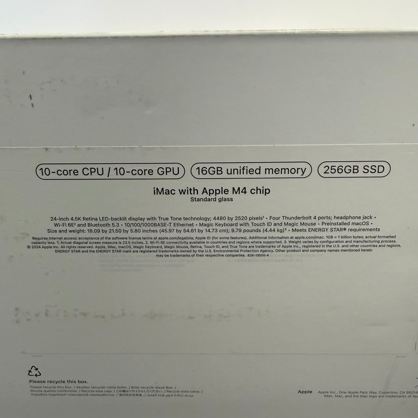 2024 Apple iMac 24" M4 10 Core 4.5GHz 16GB RAM 256GB SSD Silver A3137