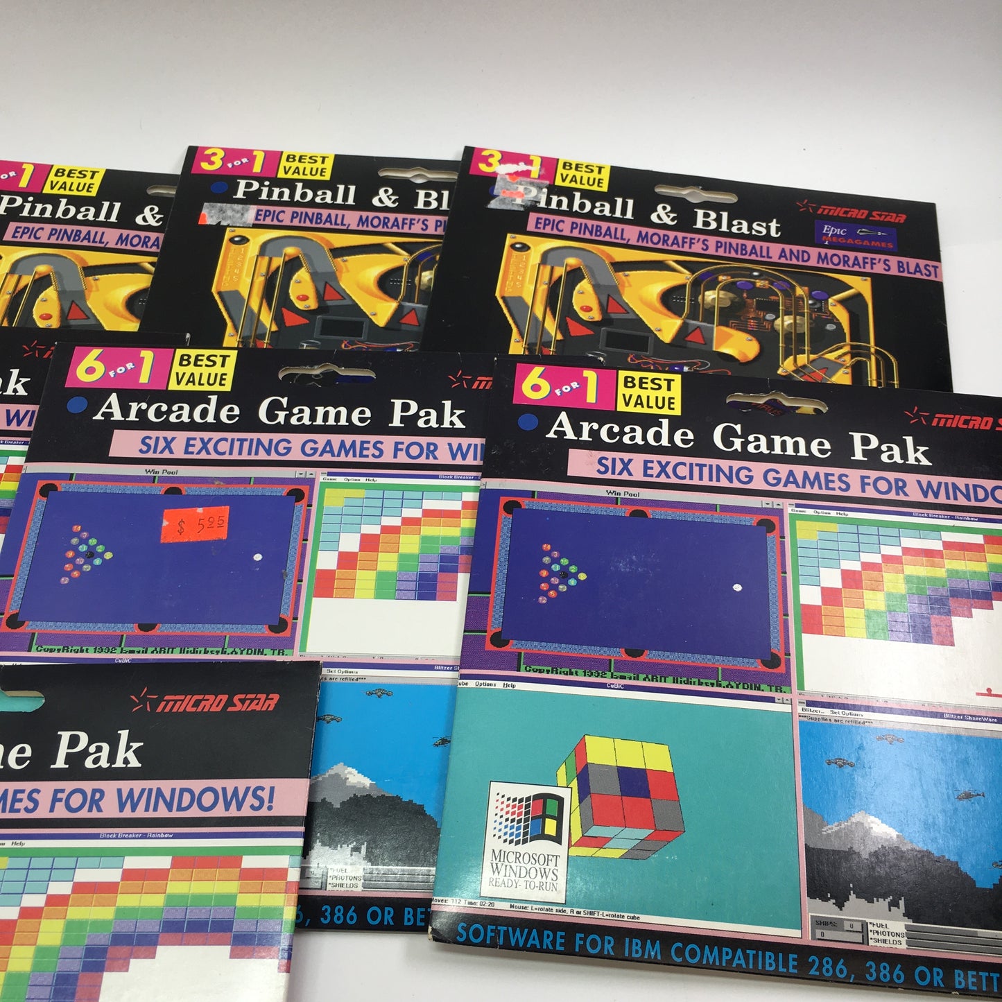 New lot of 15 MicroStar 3 1/2 Disc Games [Pinball and Blast, and More]